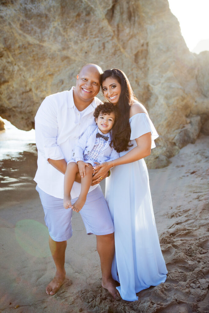 family on the beach 
